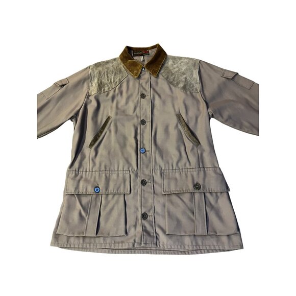 Vintage 10-X Hunting Jacket Liner Men’s L Corduroy Suede Shoulder Utility USA - Picture 3 of 16